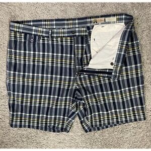 Polo Ralph Lauren Chino Shorts Men's 42 Indian Madras Plaid‎ Multicolor Blue EUC